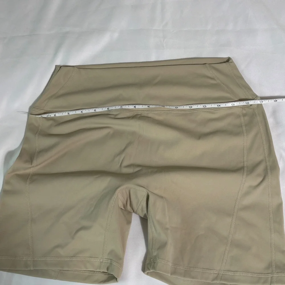 Set Active Sportbody Bike Shorts Tan High Waisted Athletic XL